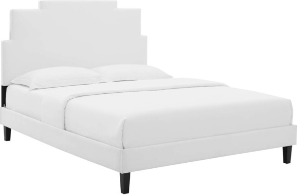 grey bed frame and headboard Modway Furniture Beds White