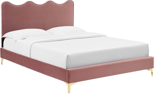 twin bed queen bed Modway Furniture Beds Dusty Rose