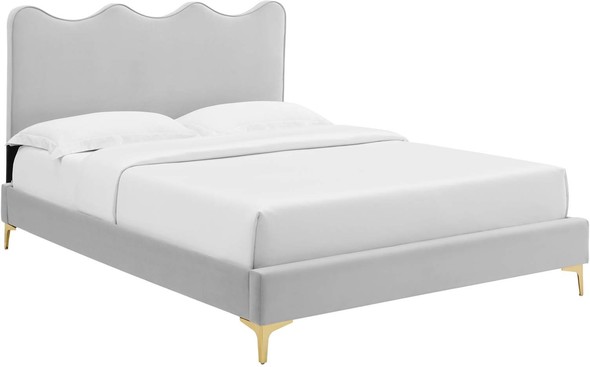 queen bed with headboard Modway Furniture Beds Light Gray