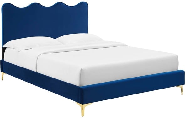 queen size bed frame with storage drawers Modway Furniture Beds Navy