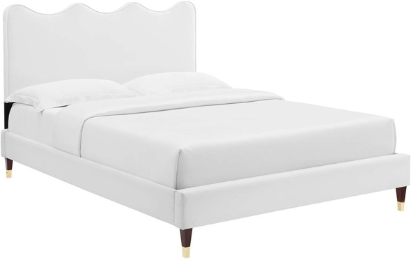 king headboard and frame with storage Modway Furniture Beds White