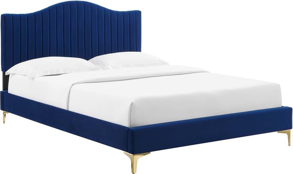 twin velvet bed frame Modway Furniture Beds Navy