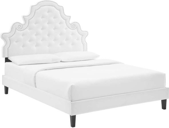 black queen bed frame with drawers Modway Furniture Beds White