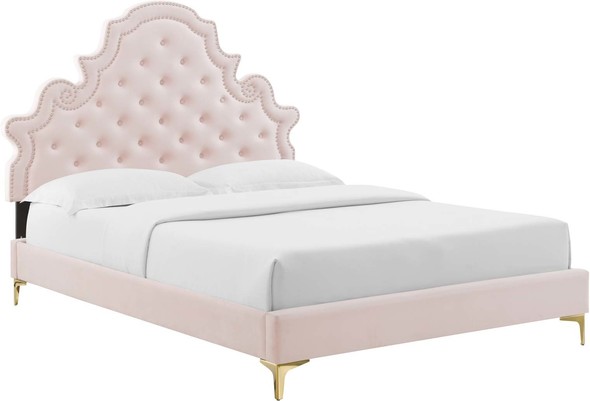 queen platform bed Modway Furniture Beds Pink