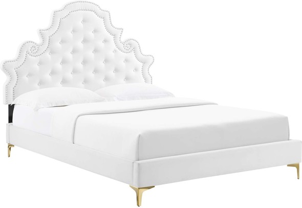 grey velvet bedroom set Modway Furniture Beds White