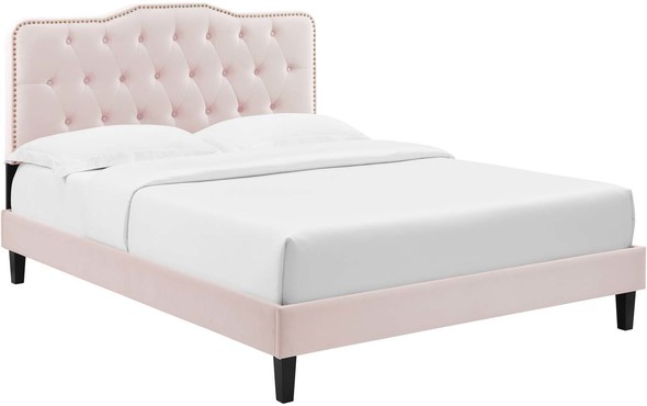 white fabric bed Modway Furniture Beds Pink