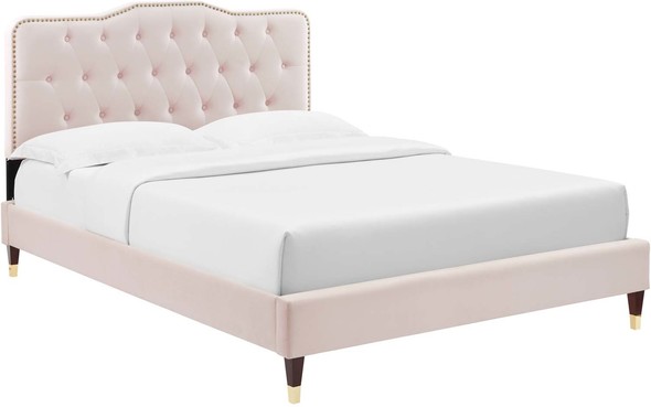 wood double bed with storage Modway Furniture Beds Pink