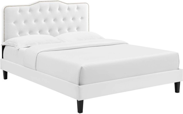modern king size platform bed Modway Furniture Beds White