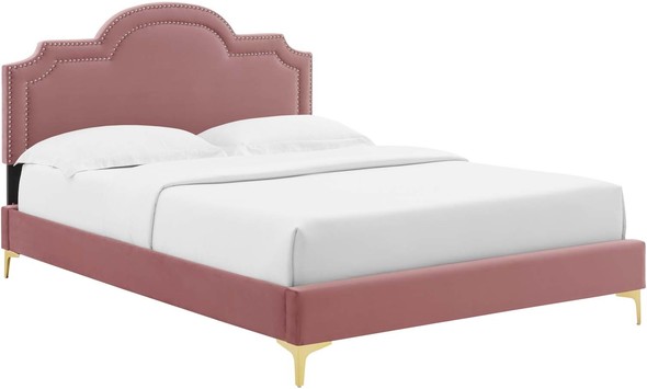 queen size bed frame with box spring Modway Furniture Beds Dusty Rose