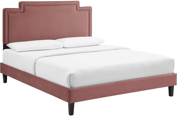 king size high platform bed frame Modway Furniture Beds Dusty Rose