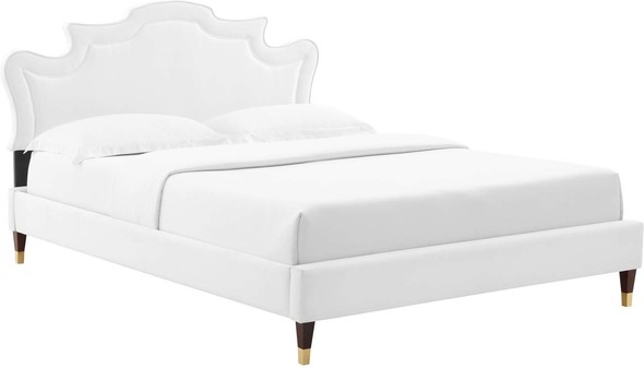 platform bed full with headboard Modway Furniture Beds White