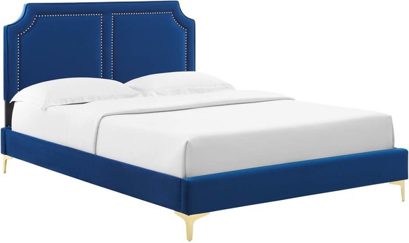 bed brown Modway Furniture Beds Navy