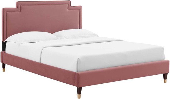 black bed base queen Modway Furniture Beds Dusty Rose