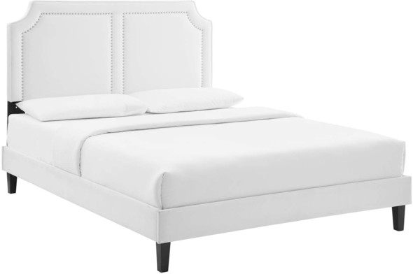 green fabric bed Modway Furniture Beds White