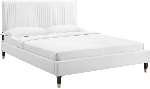 queen tufted bed with storage Modway Furniture Beds White
