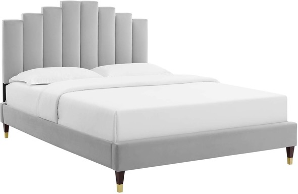 king bed frame with storage with headboard Modway Furniture Beds Light Gray