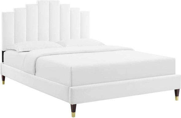 queen platform bed frame size Modway Furniture Beds White