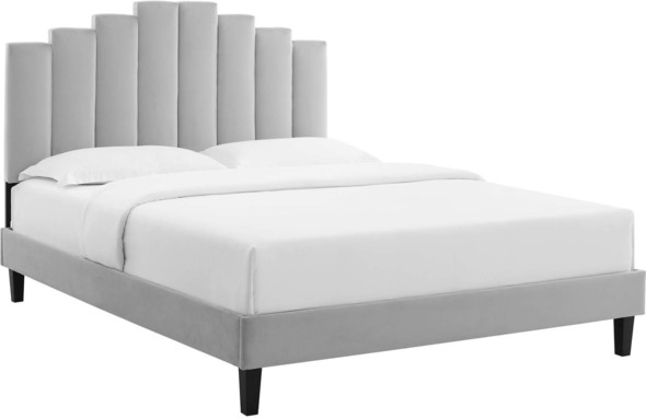 black twin platform bed Modway Furniture Beds Light Gray