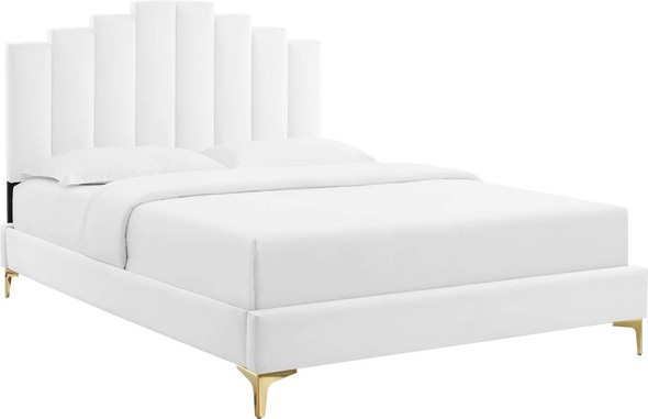 cream king bed Modway Furniture Beds White
