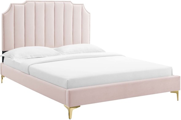 king single bed frame with storage Modway Furniture Beds Pink