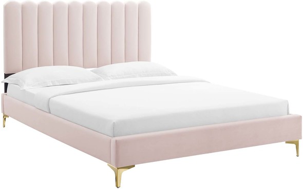 twin velvet bed frame Modway Furniture Beds Pink