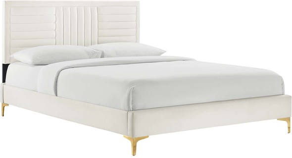 rooms to go platform bed queen Modway Furniture Beds White