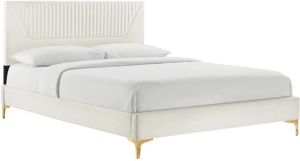 low profile queen bed Modway Furniture Beds White