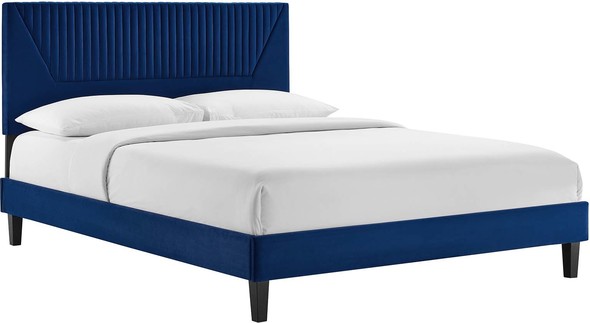 queen bed head with storage Modway Furniture Beds Navy