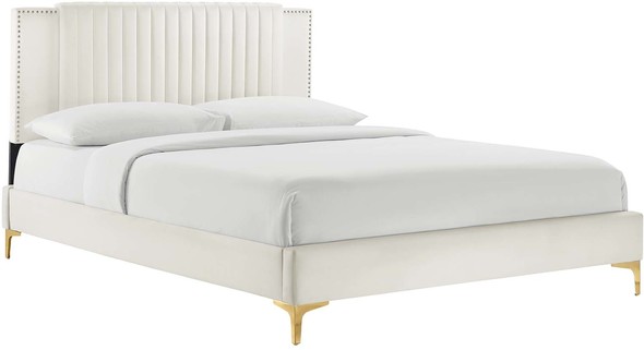 queen platform bed near me Modway Furniture Beds White