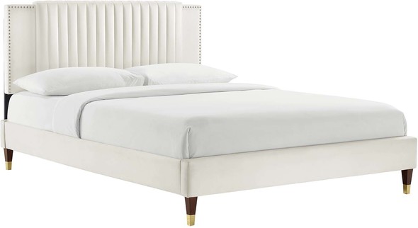 floor king bed frame Modway Furniture Beds White