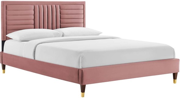 queen platform bed set Modway Furniture Beds Dusty Rose