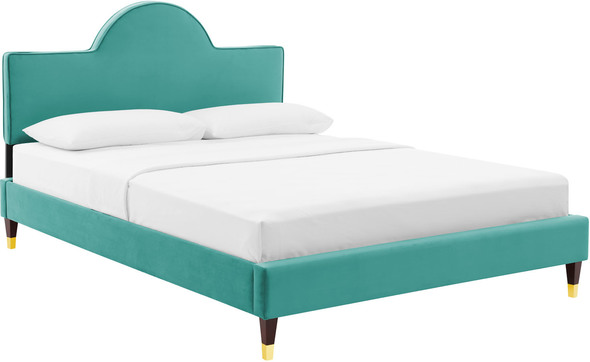 platform bed with headboard Modway Furniture Beds Teal