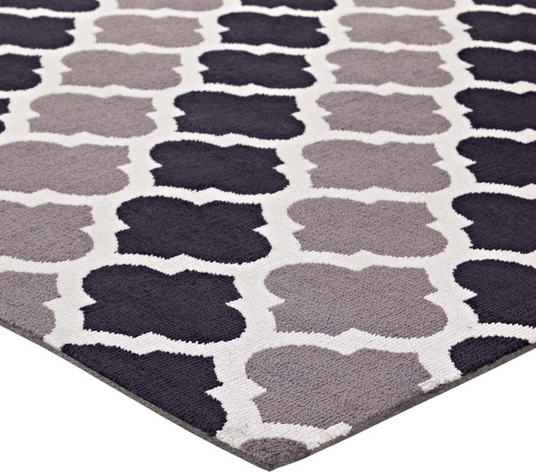 Modway Furniture Rugs Rugs Charcoal and Black