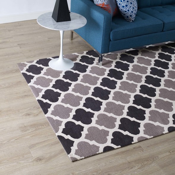 Modway Furniture Rugs Rugs Charcoal and Black
