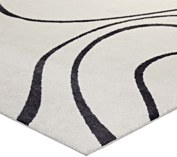 Modway Furniture Rugs Rugs Ivory and Charcoal