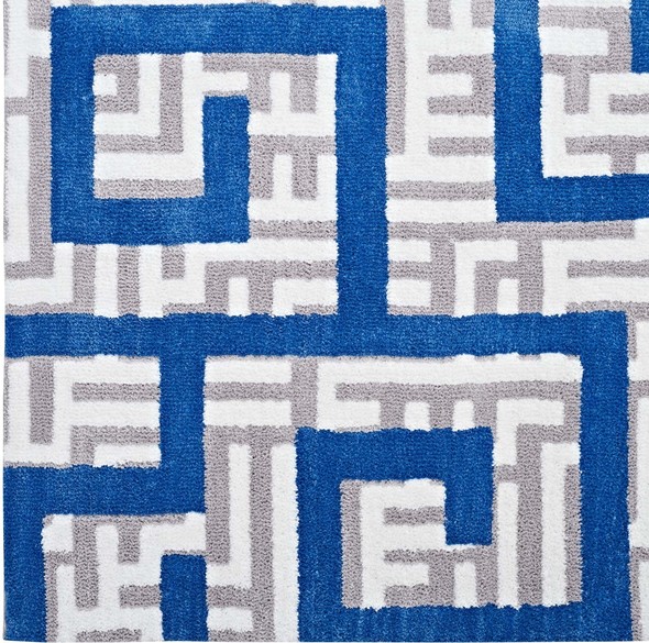 Modway Furniture Rugs Rugs Ivory, Light Gray and Blue