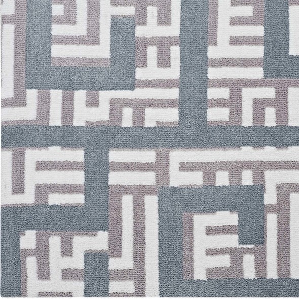 Modway Furniture Rugs Rugs Ivory, Light Gray and Sky Blue