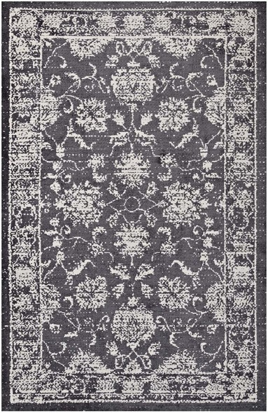 Modway Furniture Rugs Rugs Dark Gray and Ivory