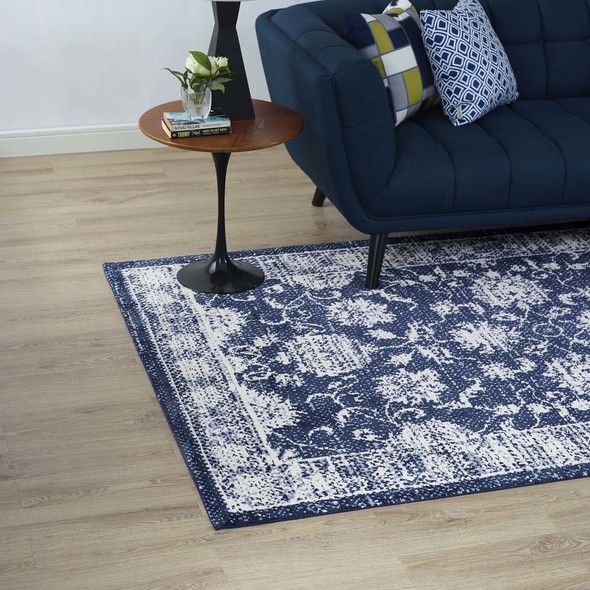 Modway Furniture Rugs Rugs Dark Blue and Ivory