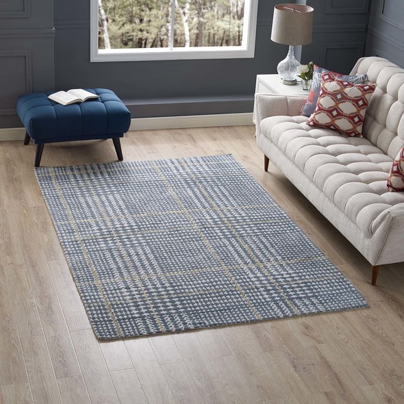 Modway Furniture Rugs Rugs Ivory, Cadet Blue and Citron
