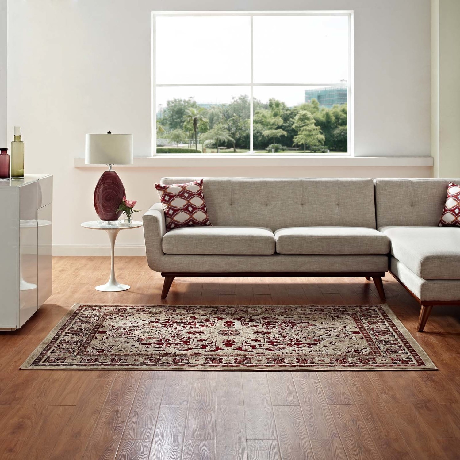  Modway Furniture Rugs Rugs Burgundy and Tan