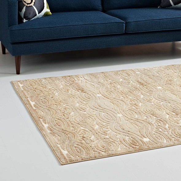 Modway Furniture Rugs Rugs Tan and Cream
