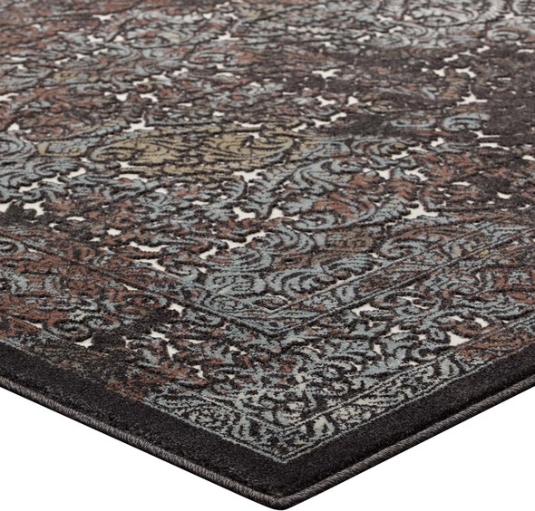 Modway Furniture Rugs Rugs Dark Brown and Silver Blue