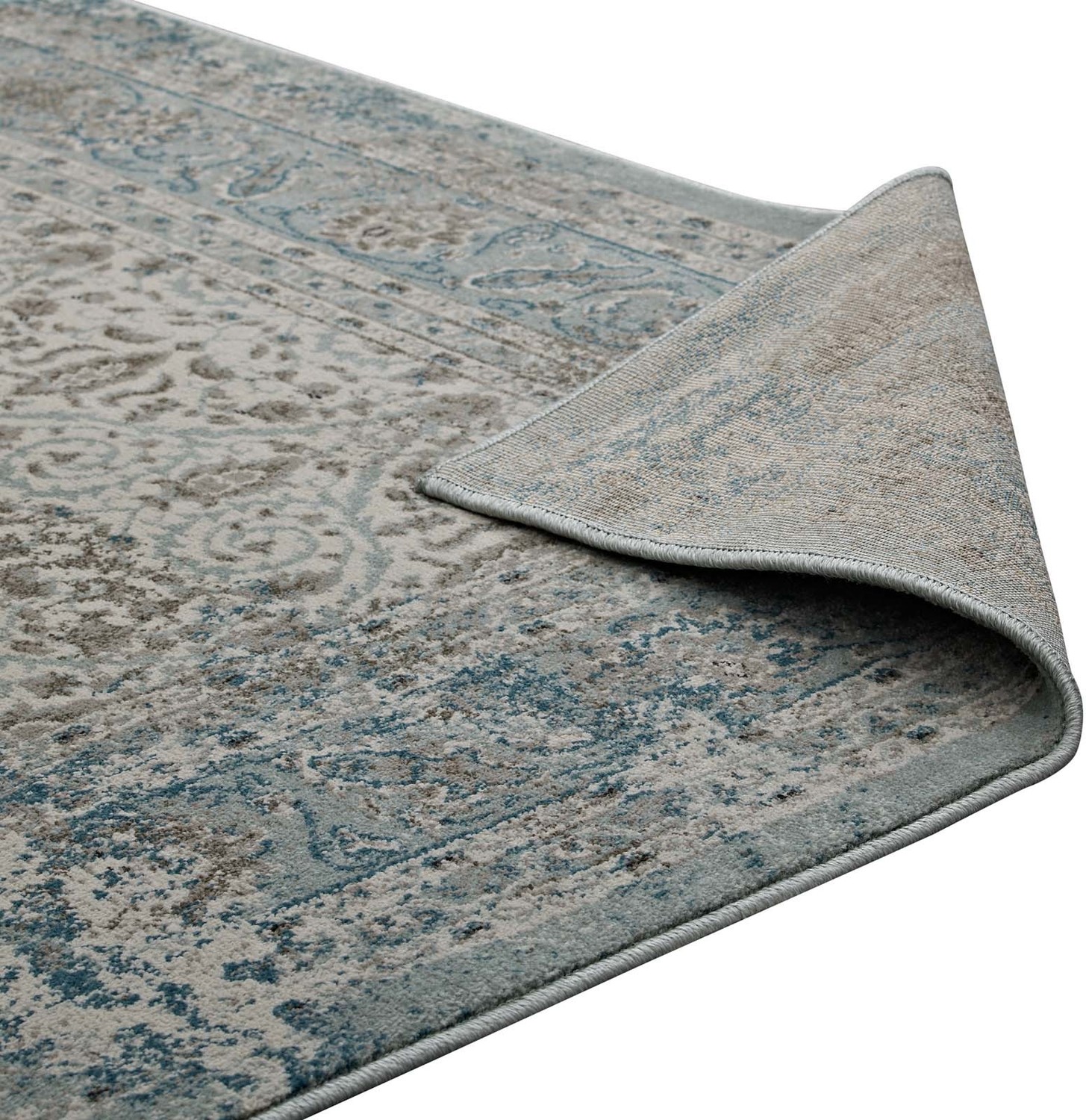 Modway Furniture Rugs Rugs Teal, Brown and Beige