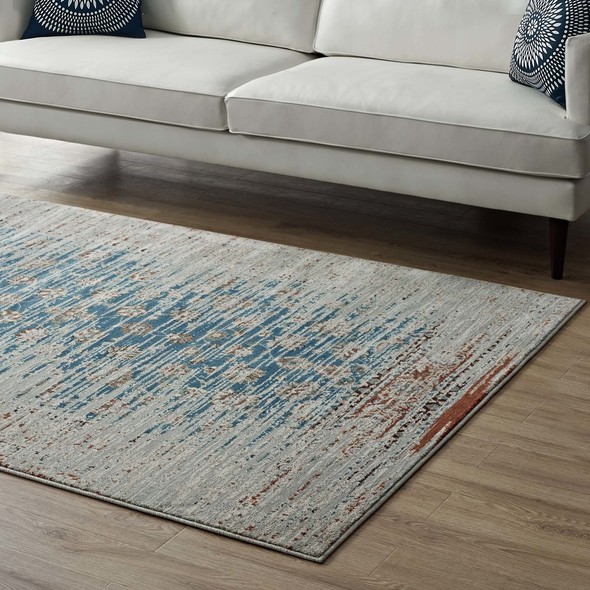  Modway Furniture Rugs Rugs Teal, Beige and Brown