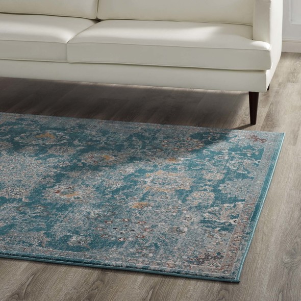Modway Furniture Rugs Rugs Silver Blue, Teal and Beige