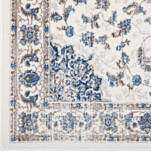 Modway Furniture Rugs Rugs Ivory and Moroccan Blue