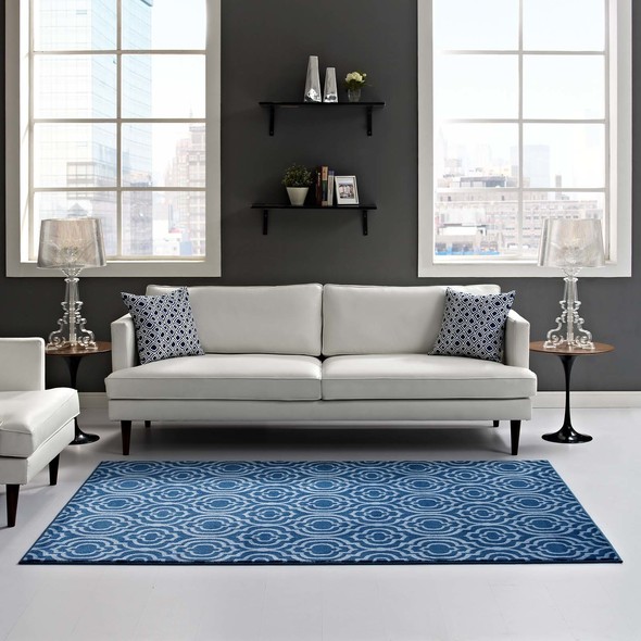  Modway Furniture Rugs Rugs Moroccan Blue and Light Blue