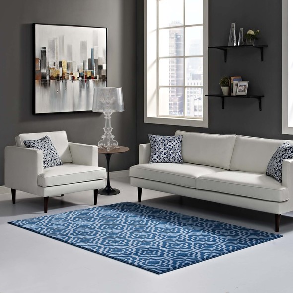  Modway Furniture Rugs Rugs Moroccan Blue and Light Blue