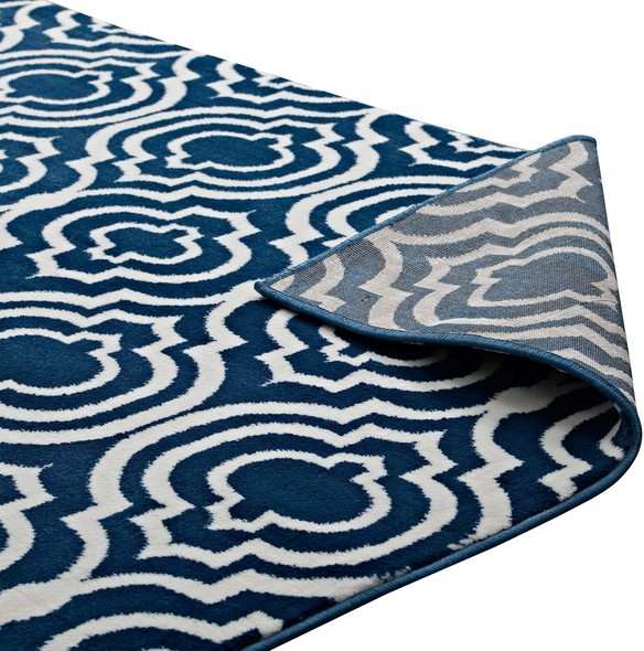  Modway Furniture Rugs Rugs Moroccan Blue and Ivory